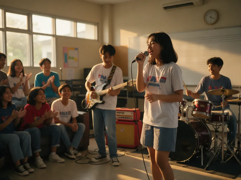 Band sekolah berlatih sepulang sekolah