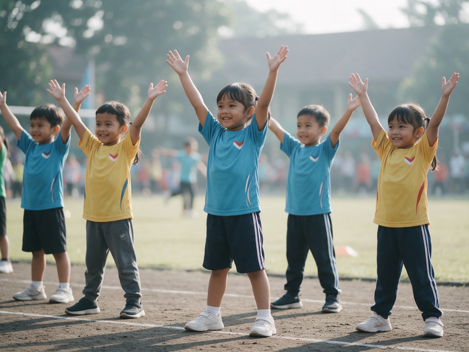 Anak TK tampil di lomba senam