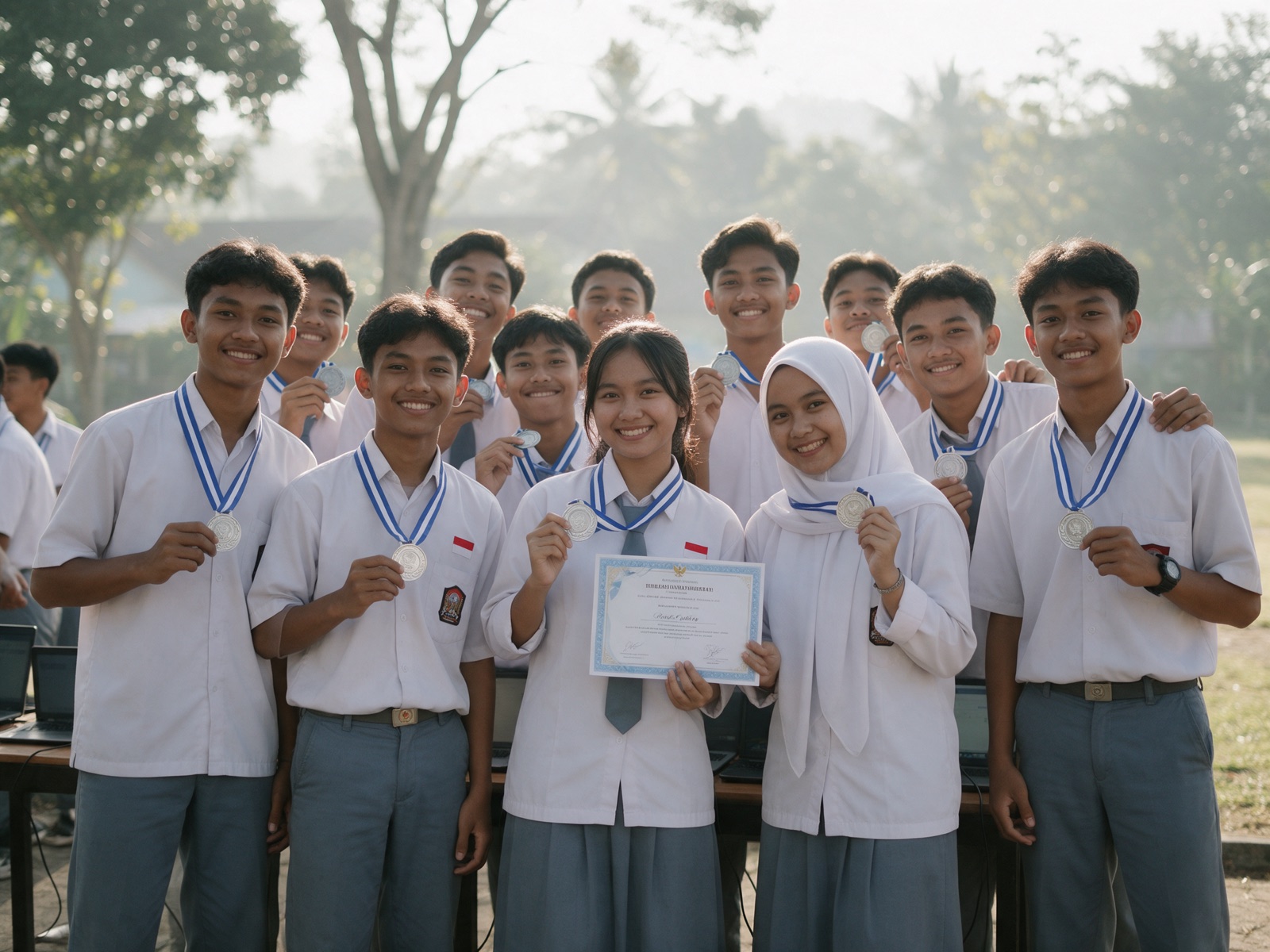 Murid SMA Mustikane berkalung medali olimpiade informatika
